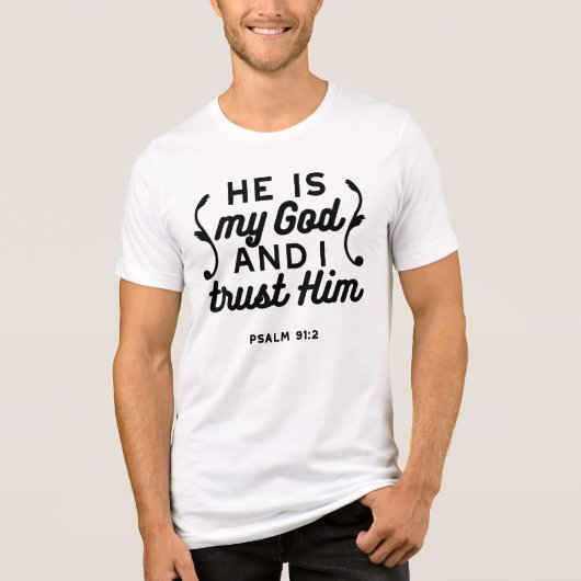 Psalm 91:2 – Trust in God Christian Bible Verse Tri-Blend Shirt (Vorderseite)