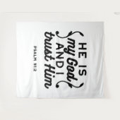 Psalm 91:2 – Trust in God Christian Bible Verse Wandteppich (Vorderseite (Horizontal))