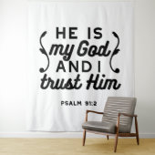 Psalm 91:2 – Trust in God Christian Bible Verse Wandteppich (Beispiel)