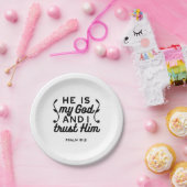 Psalm 91:2 – Vertraue auf Gott Christlicher Bibelv Pappteller (Party)