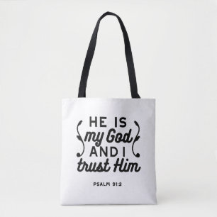 Psalm 91:2 – Vertraue auf Gott Christlicher Bibelv Tasche