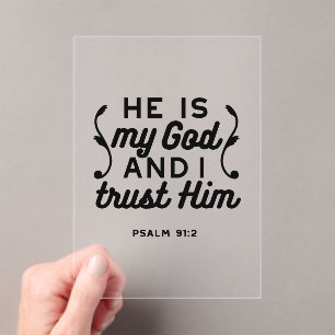 Psalm 91:2 – Vertrauen in Gott Christlicher Bibelv Acryleinladungen