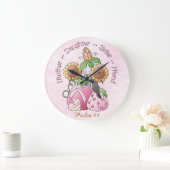 Psalm 91#3 Round (Large) Große Wanduhr (Zuhause)