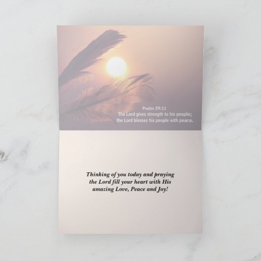 Psalm-91:4 bedeckt er Sie mit seinen Federn Karte (Innenseite)