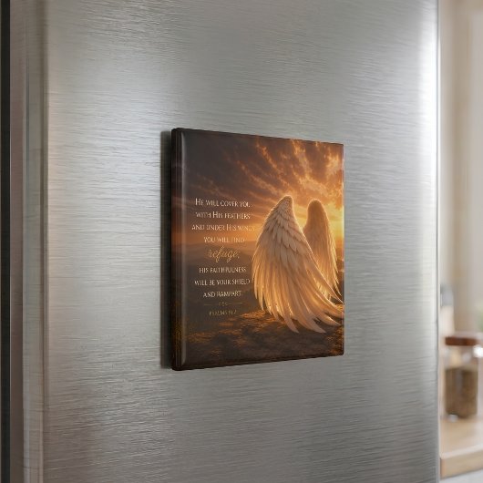 Psalm 91:4 Engelsflügel Christliche Schrift Magnet