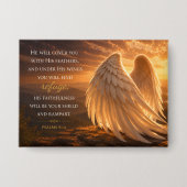 Psalm 91:4 Engelsflügel Christlicher Glaube Button (Vorderseite)