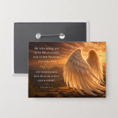 Psalm 91:4 Engelsflügel Christlicher Glaube Button (Vorderseite/Rückseite)