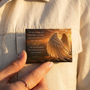 Psalm 91:4 Engelsflügel Christlicher Glaube Button