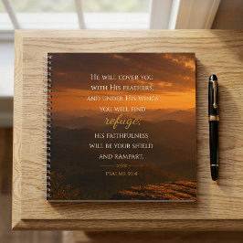 Psalm 91:4 Engelsschwingen Christlich Notizblock