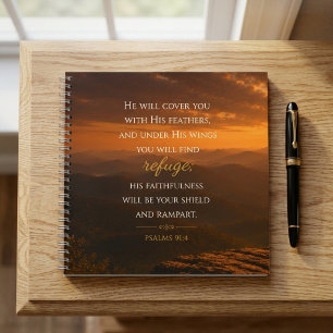 Psalm 91:4 Engelsschwingen Christlich Notizblock