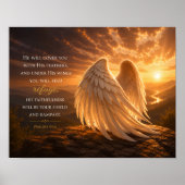 Psalm 91:4 Engelsschwingen Christlich Poster (Vorne)