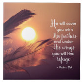 Psalm 91:4 Er wird dich mit Seinen Federn bedecken Fliese (Vorderseite)
