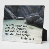 Psalm 91:4 Er wird dich mit seinen Federn bedecken Fotoplatte (Seite)