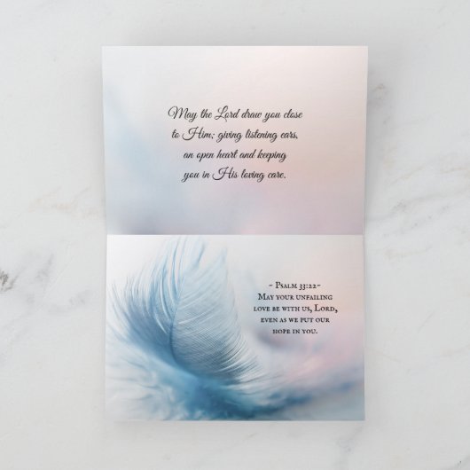 Psalm 91:4 Er wird dich mit Seinen Federn bedecken Karte (Innenseite)