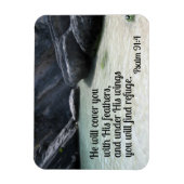 Psalm 91:4 Er wird dich mit seinen Federn bedecken Magnet (Vertikal)