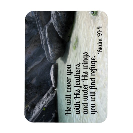 Psalm 91:4 Er wird dich mit seinen Federn bedecken Magnet (Vertikal)