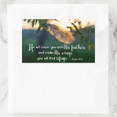 Psalm 91:4 Er wird dich mit Seinen Federn bedecken Rechteckiger Aufkleber (Tasche)