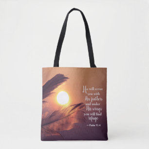 Psalm 91:4 Er wird dich mit Seinen Federn bedecken Tasche