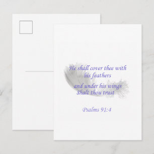 Psalm 91:4 Er wird dich mit seinen Federn decken Einladungspostkarte