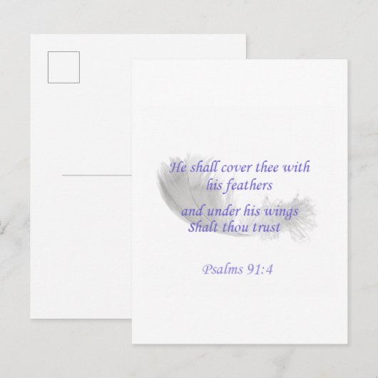 Psalm 91:4 Er wird dich mit seinen Federn decken Einladungspostkarte (Vorne/Hinten)