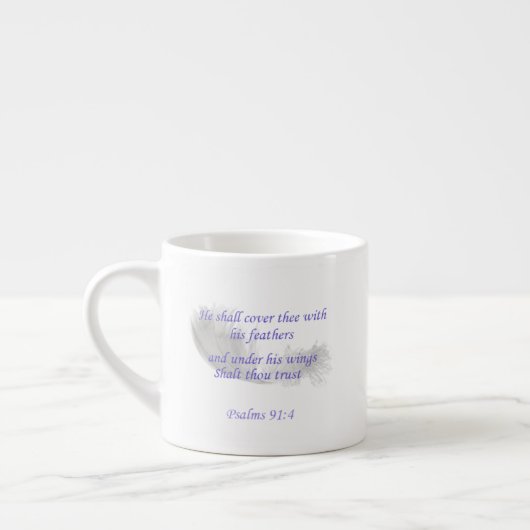 Psalm 91:4 Er wird dich mit seinen Federn decken Espressotasse (Links)