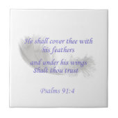 Psalm 91:4 Er wird dich mit seinen Federn decken Fliese (Vorderseite)