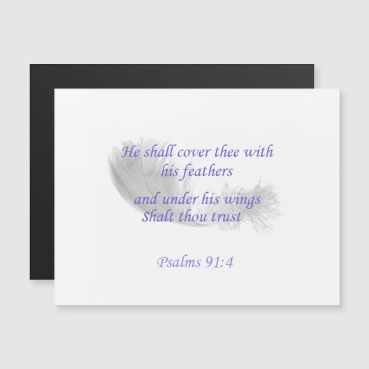 Psalm 91:4 Er wird dich mit seinen Federn decken Magnetkarte (Vorne/Hinten)