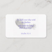 Psalm 91:4 Er wird dich mit seinen Federn decken Telefonnummerkarte (Vorderseite)