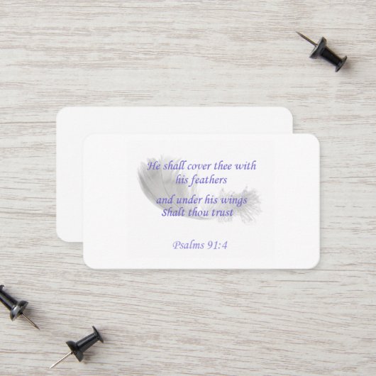 Psalm 91:4 Er wird dich mit seinen Federn decken Telefonnummerkarte (Vorderseite/Rückseite Beispiel)