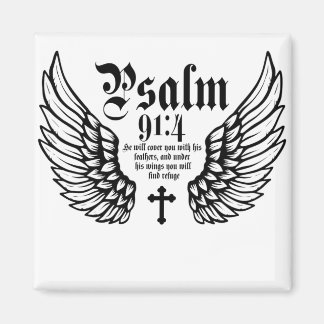 Psalm 91:4 er wird Sie mit seinen Federn bedecken Magnet