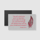 Psalm 91:4 Feather Bible Verse Magnetkarte (Vorne/Hinten)