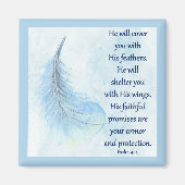 Psalm 91:4 Feather Magnet (Vorne)