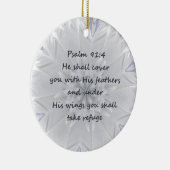 Psalm 91:4 Flügel Gottes Schutz Inspiration Keramikornament (Rechts)