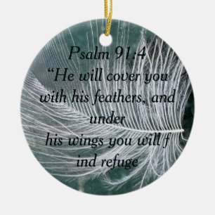 Psalm 91:4 Flügel Gottes Schutz Keramik Ornament