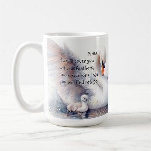 Psalm 91:4 Flügel Gottes Schutzbibliotheke Kaffeetasse