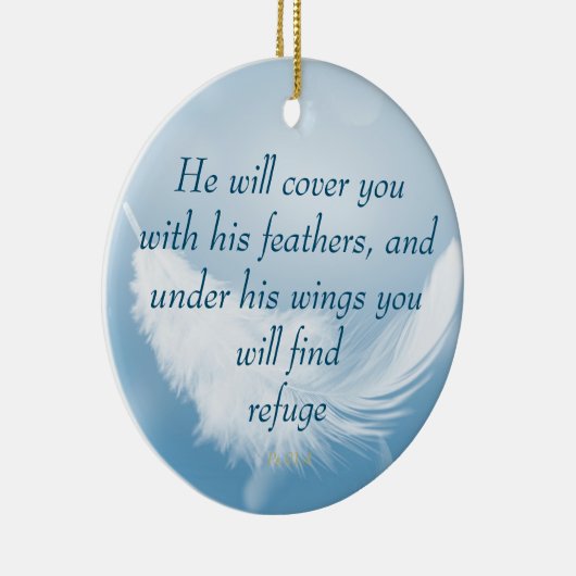 Psalm 91:4 Flügel Gottes Schutzbibliotheke Keramik Ornament (Rechts)