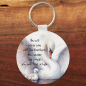 Psalm 91:4 Flügel Gottes Schutzbibliotheke Schlüsselanhänger (Vorderseite)