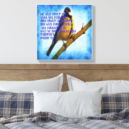 Psalm 91:4 Gefälligkeit Leinwanddruck (Insitu (Schlafzimmer))