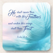 Psalm 91:4 King James Hard Plastic Untersetzer (Vorderseite)