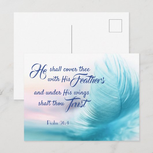 Psalm 91:4 King James Version Postcard Postkarte (Vorne/Hinten)