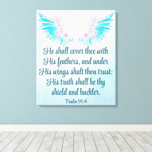Psalm 91:4 leinwanddruck (Insitu (Holzboden))