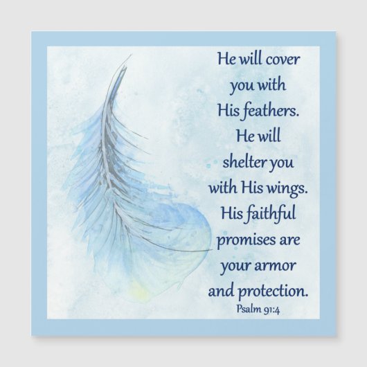 Psalm 91:4 Magnetkarte (Vorderseite)