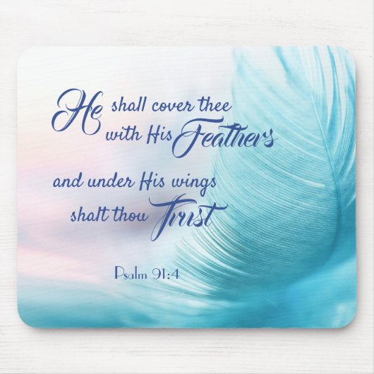 Psalm 91:4 Mouse Pad - King James Version Mousepad (Vorne)