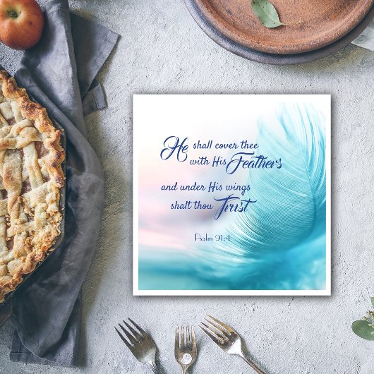 Psalm 91:4 Paper Napkins - King James Version Serviette