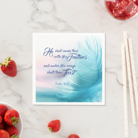 Psalm 91:4 Paper Napkins - King James Version Serviette (Beispiel)