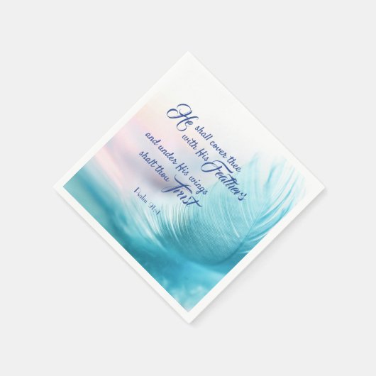 Psalm 91:4 Paper Napkins - King James Version Serviette (Ecke)