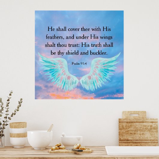 Psalm 91:4 poster (Küche)