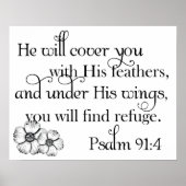 Psalm 91:4 Print Poster (Vorne)