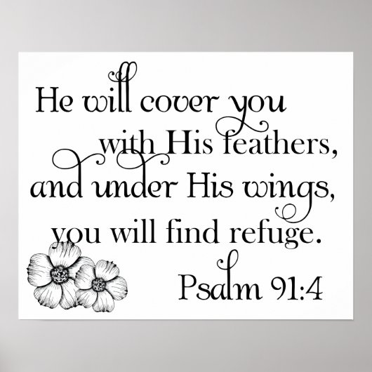 Psalm 91:4 Print Poster (Vorne)