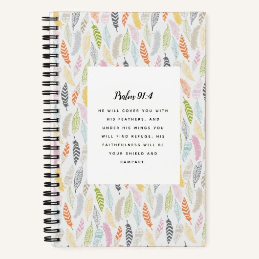 Psalm 91:4 Schrift Notizblock (Vorderseite)